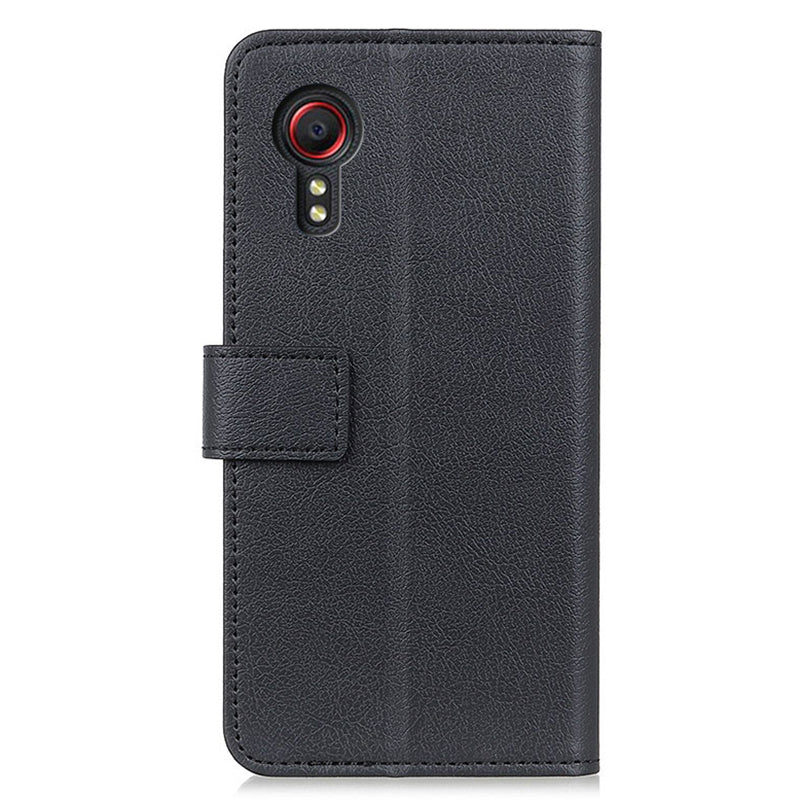 Phone Cover for Samsung Galaxy Xcover7 Case Anti-Scratch Wallet Stand Phone Shell - Black Phone Cover for Samsung Galaxy Xcover7 Case Anti-Scratch Wallet Stand Phone Shell - Black